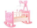 Duże łóżeczko kołyska dla lalki + karuzelka ZA4788