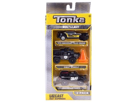 Hasbro TONKA Zestaw pojazdów POLICJA Różne metalowe autka + pachołki ZA3633