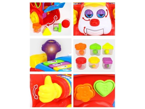 Interaktywna LOKOMOTYWA Sorter + kolorowe klocki Muzyka + światło ZA0104