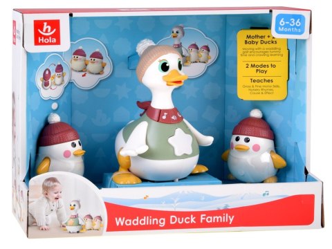 Interaktywna Rodzinka Kaczek Chodząca kaczka z małymi kaczuszkami ZA5422