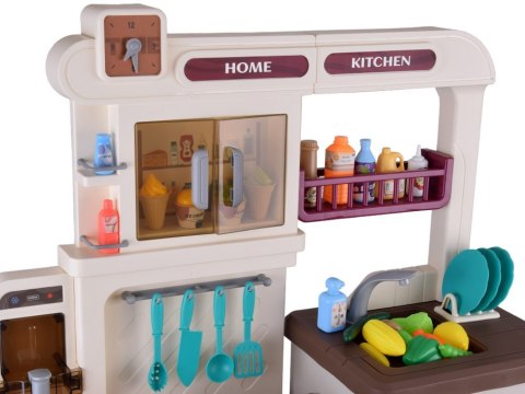 Interaktywna brązowa kuchnia dla dzieci+efekty: światło dźwięk para ZA5765