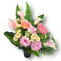 BUKIET FLAKON WKŁAD DO WAZONU KWIATY NA CMENTARZ GRÓB POMNIK