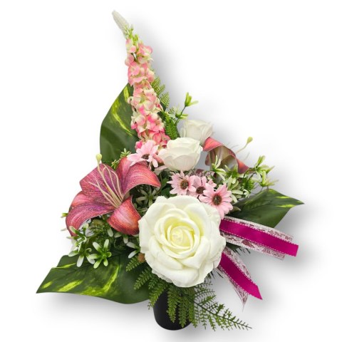 BUKIET WKŁAD DO WAZONU KWIATY NA CMENTARZ GRÓB POMNIK