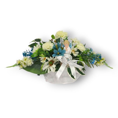 MAŁY STROIK Z ANIOŁKIEM NA CMENTARZ KWIATY NA GRÓB POMNIK GROBEK DZIECKA