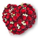 PRZEPIĘKNE DUŻE SERCE XL Z CZERWONYCH RÓŻ NA CMENTARZ WSZYSTKICH ŚWIĘTYCH