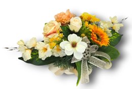 WIĄZANKA STROIK NA POMNIK KOMPOZYCJA KWIATOWA NA GRÓB NAGROBEK + OBCIĄŻENIE