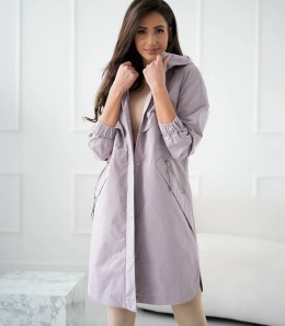 Damski płaszcz trencz przejściowa parka WIKTORIA (Fioletowy)