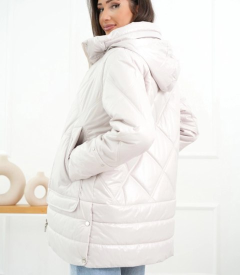 Damska kurta przejściowa lekko ocieplana TERESA (Biały)