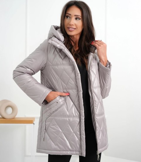 Damski płaszcz przejściowy lekko ocieplany ZOFIA (Beżowy)