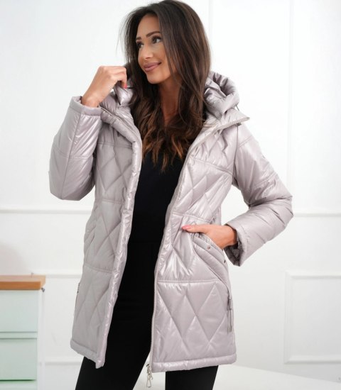 Damski płaszcz przejściowy lekko ocieplany ZOFIA (Beżowy)