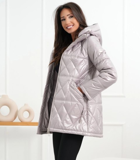 Damski płaszcz przejściowy lekko ocieplany ZOFIA (Beżowy)