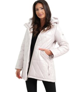 Damski płaszcz przejściowy lekko ocieplany ZOFIA (Beżowy)