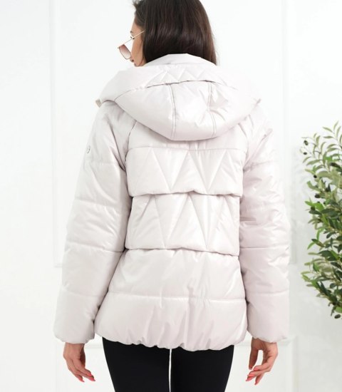 Ocieplana kurtka damska bomberka z pikowaniem JAGNA (Beżowy)