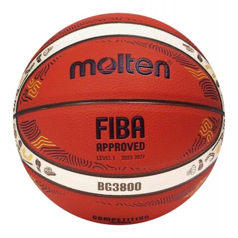 Piłka do koszykówki Molten Eurobaset 2025 replika B7G3800-E5Z Piłka do koszykówki Molten Eurobaset 2025 replika B7G3800-E5Z