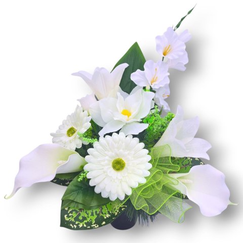 BUKIET WKŁAD DO WAZONU KWIATY NA CMENTARZ GRÓB ŚWIĘTO ZMARŁYCH