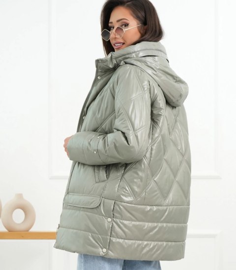 Damska kurta przejściowa lekko ocieplana TERESA (Zielony)