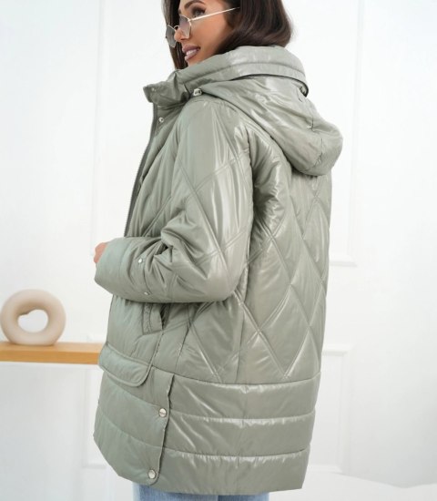 Damska kurta przejściowa lekko ocieplana TERESA (Zielony)