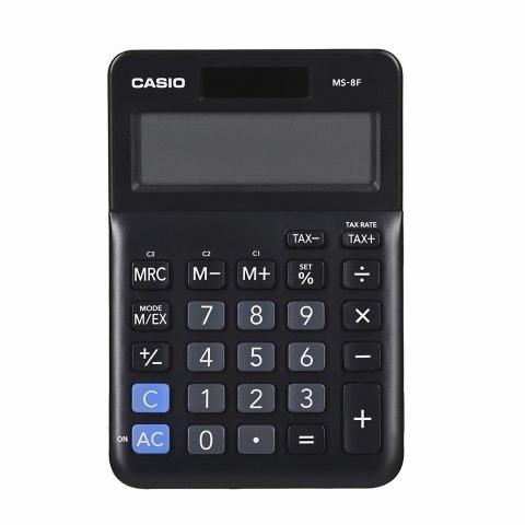 Casio Kalkulator biurowy MS-8F, 8-cyfrowy, 103x147x28,8mm, czarny Casio Kalkulator biurowy MS-8F, 8-cyfrowy, 103x147x28,8mm, czarny
