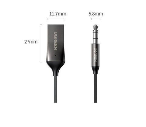 Ugreen Odbiornik dźwięku adapter audio Bluetooth 5.3 USB-3,5 mm mini jack (czarny) Ugreen Odbiornik dźwięku adapter audio Bluetooth 5.3 USB-3,5 mm mini jack (czarny)