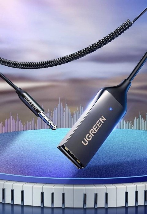 Ugreen Odbiornik dźwięku adapter audio Bluetooth 5.3 USB-3,5 mm mini jack (czarny) Ugreen Odbiornik dźwięku adapter audio Bluetooth 5.3 USB-3,5 mm mini jack (czarny)