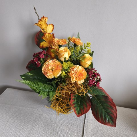 BUKIET WKŁAD DO WAZONU KWIATY NA CMENTARZ GRÓB POMNIK WSZYSTKICH ŚWIĘTYCH