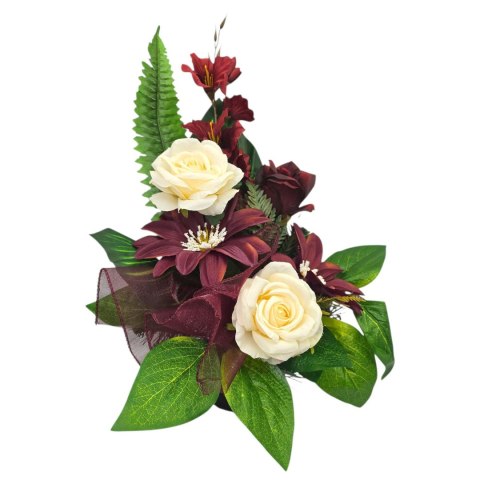 Bukiet do wazonu na grób stroik na cmentarz wiązanka sztuczne kwiaty