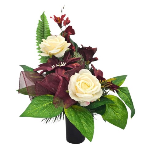 Bukiet do wazonu na grób stroik na cmentarz wiązanka sztuczne kwiaty