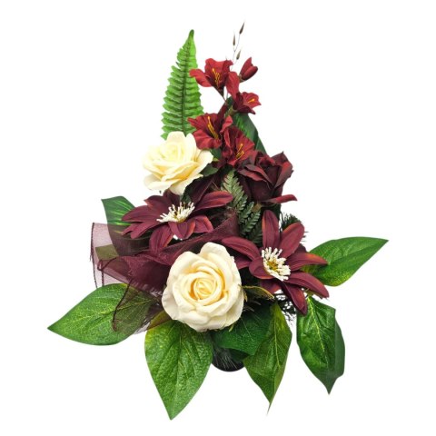 Bukiet do wazonu na grób stroik na cmentarz wiązanka sztuczne kwiaty