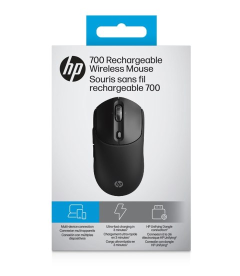Mysz HP 700 Rechargeable Mouse Black bezprzewodowa z akumulatorem czarna AZ7B0AA Mysz HP 700 Rechargeable Mouse Black bezprzewodowa z akumulatorem czarna AZ7B0AA