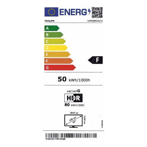 Telewizor Philips 43PUS8510/12 QLED 43'' 4K Ultra HD Titan OS Dolby Atmos Ambilight DVB-T2 Czarny Telewizor Philips 43PUS8510/12 QLED 43'' 4K Ultra HD Titan OS Dolby Atmos Ambilight DVB-T2 Czarny