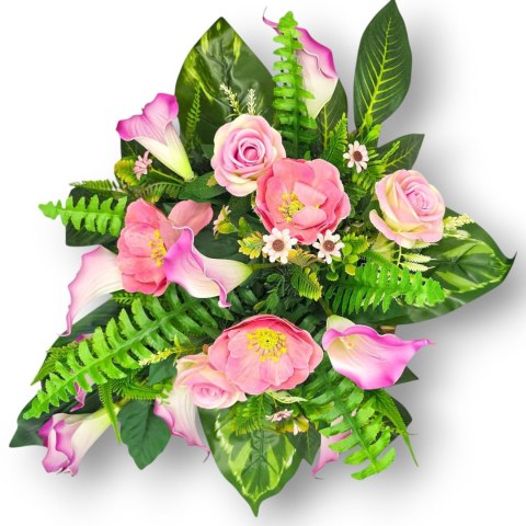 WYJĄTKOWY DUŻY STROIK NA CMENTARZ KWIATY NA GRÓB POMNIK Z OBCIĄŻENIEM KALIE