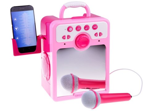 Muzyczny głośnik różowy Boombox dla dzieci z mikrofonem IN0166 Muzyczny głośnik różowy Boombox dla dzieci z mikrofonem IN0166