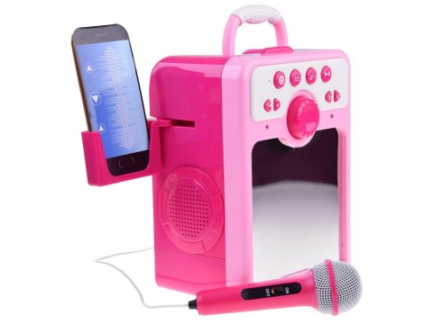 Muzyczny głośnik różowy Boombox dla dzieci z mikrofonem IN0166 Muzyczny głośnik różowy Boombox dla dzieci z mikrofonem IN0166