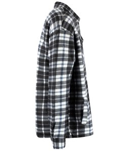 Ciepła polarowa koszula męska w kratę ocieplana futerkiem (Biały || Czarny) 4XL