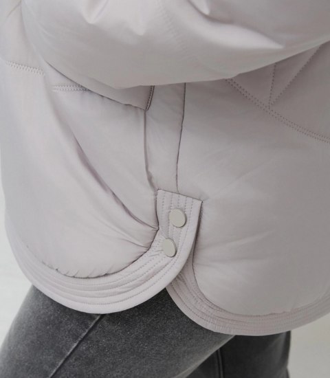 Kurtka zimowa damska pikowana z kapturem KORNELIA (Beżowy)