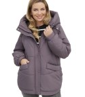 Kurtka zimowa damska pikowana z kapturem KORNELIA (Fioletowy)