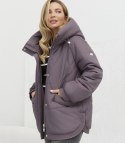 Kurtka zimowa damska pikowana z kapturem KORNELIA (Fioletowy)