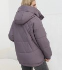 Kurtka zimowa damska pikowana z kapturem KORNELIA (Fioletowy)