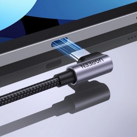 Ugreen kabel USB-C (prosty) / USB-C (kątowy) PD QC 60W 3A 0.5m US255 (szary) Ugreen kabel USB-C (prosty) / USB-C (kątowy) PD QC 60W 3A 0.5m US255 (szary)
