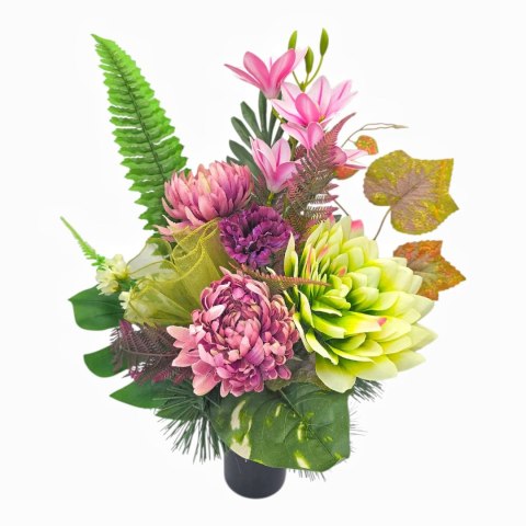 Bukiet flakon stroik na cmentarz kompozycja kwiatowa na wszystkich świętych