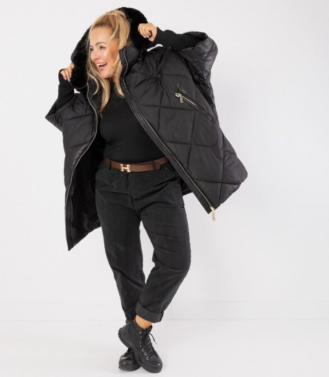 Kurtka zimowa oversize z kapturem i futerkiem NORDIC PUFF (Czarny) XXL (44) Kurtka zimowa oversize z kapturem i futerkiem NORDIC PUFF (Czarny) XXL (44)