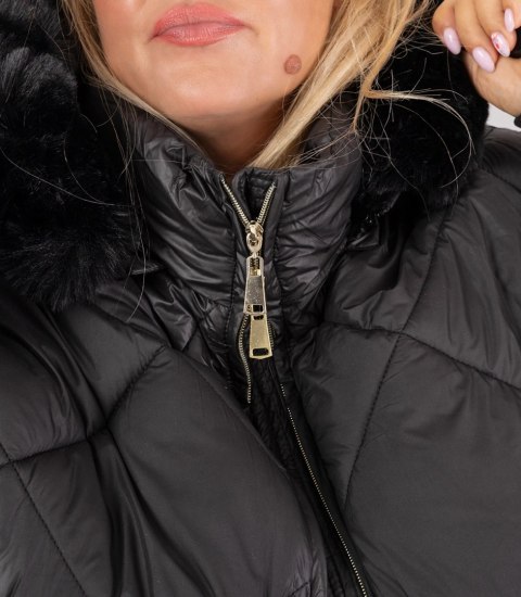 Kurtka zimowa oversize z kapturem i futerkiem NORDIC PUFF (Czarny) XXL (44) Kurtka zimowa oversize z kapturem i futerkiem NORDIC PUFF (Czarny) XXL (44)