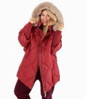 Kurtka zimowa oversize z kapturem i futerkiem NORDIC PUFF (Czerwony) XXL (44)