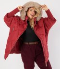 Kurtka zimowa oversize z kapturem i futerkiem NORDIC PUFF (Czerwony) XXL (44)