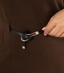 Sukienka dzianinowa kimono elegancja z półgolfem Élise Knit (Brązowy)