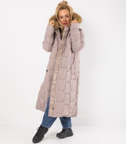 Długa kurtka pikowany płaszcz zimowy URBAN LONG PUFF (Beżowy) XXL (44)