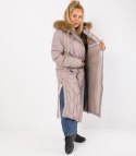 Długa kurtka pikowany płaszcz zimowy URBAN LONG PUFF (Beżowy) XXL (44)