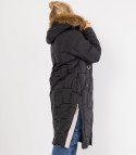 Długa kurtka pikowany płaszcz zimowy URBAN LONG PUFF (Czarny) XXL (44)