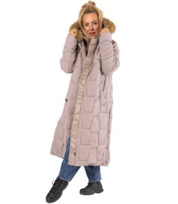 Długa kurtka pikowany płaszcz zimowy URBAN LONG PUFF PLUS SIZE (Beżowy) 7XL (54)