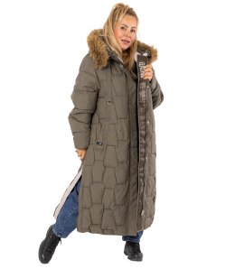 Długa kurtka pikowany płaszcz zimowy URBAN LONG PUFF PLUS SIZE (Zielony) 7XL (54)
